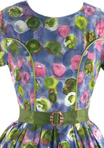 Vintage 1950s Abstract Floral Cotton Dress- New!