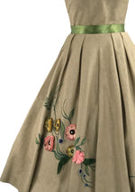 Vintage 1950s Marjorie Montgomery Applique Dress- New!