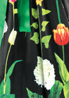 Recreation of 1950s Black Huge Floral Print Dress - New!