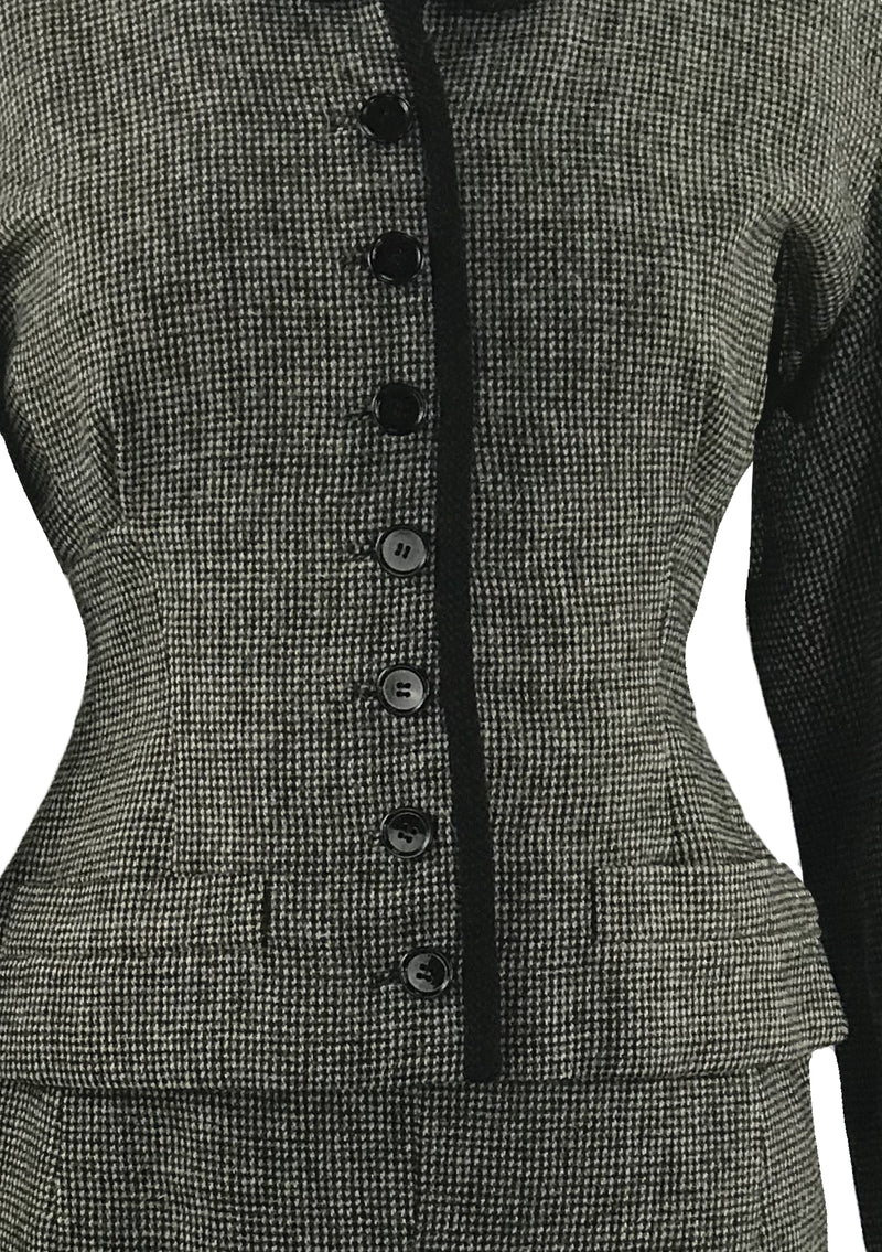 1950s B&W Houndstooth Designer Suit- New!