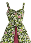 Vintage 1950s Pink Clover Flower Print Dress- New!