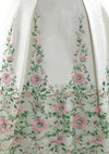 1960s White Linen Floral Embroidered Party Dress - New!