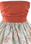 Vintage 1952 Designer Carolyn Schnurer Strapless Dress - New!