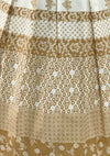 Vintage 1950s Cinnamon and White Novelty Border Print Dress - New!