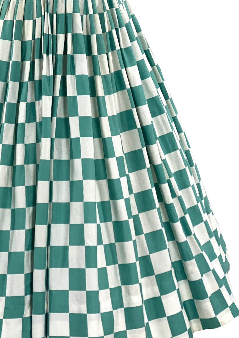 Late 1950s Suzy Perette Designer Checkerboard Cotton Dress- New!