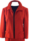 Early 1960s Designer Adele Simpson Red Plaid Suit- New!