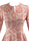 Vintage 1960s Embossed Floral Mini Dress - New!