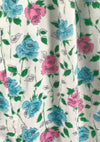 Vintage 1950s Pink and Blue Roses Floral Cotton Dress - New! (ON HOLD)