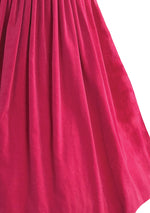 Lovely Early 1960s Cerise Velvet Dress- New!