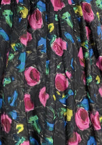 1950s Dark Pink Roses Sambo Fashions Dress - New!