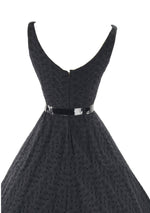 1950's Black Eyelet Embroidered Lace Cotton Dress- New!