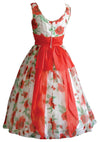 1950s  Orange Roses Organza Party Dress  - New! (special order)
