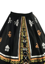 Vintage 1950s Maya de Mexico Hand Painted Skirt- New!