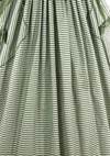 Late 1950s Green and White Stripes Cotton Dress- New!