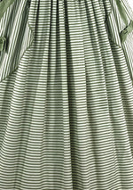 Late 1950s Green and White Stripes Cotton Dress- New!