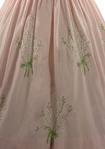Late 1950s to Early 1960s Pink Cotton Embroidered Dress - New!
