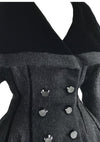 1950s Couture Lilli Ann Black Wool Princess Coat- New!