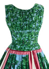 Stunning 1950s Scenic Novelty Print Cotton Dress- New!