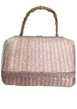 Vintage 1950s - 1960s Pink Raffia Handbag-  New!