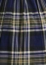 Vintage 1950s Navy Plaid Cotton Dress- New!