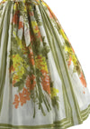 1950s Yellow and Green Floral Jerry Gilden Dress - New!