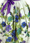 1950's Blue, Turquoise & Lilac Floral Print Cotton Dress - New!