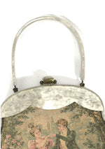 Original 1950s Scenic Tapestry Handbag with Lucite Frame- New!