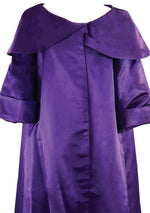 Luxurious 1950s Purple Silk Satin Opera Coat- New!