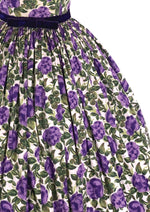 1950s Purple Floral Cotton Dress - New!