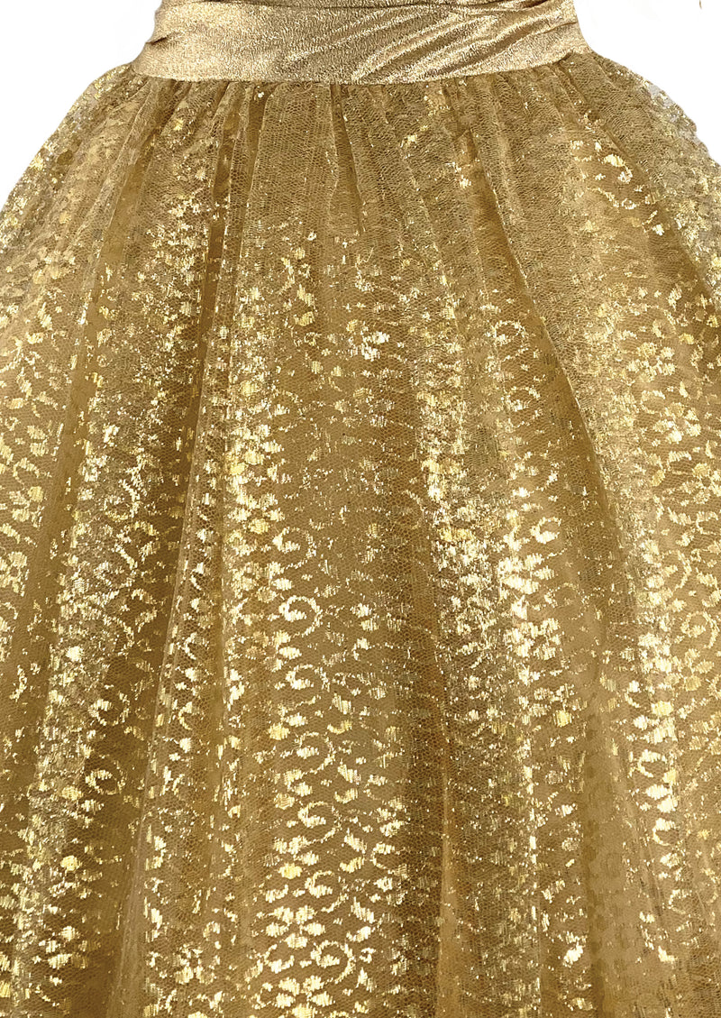 Vintage 1950s Gold Lace Dress with Lamé - New! (SOLD)