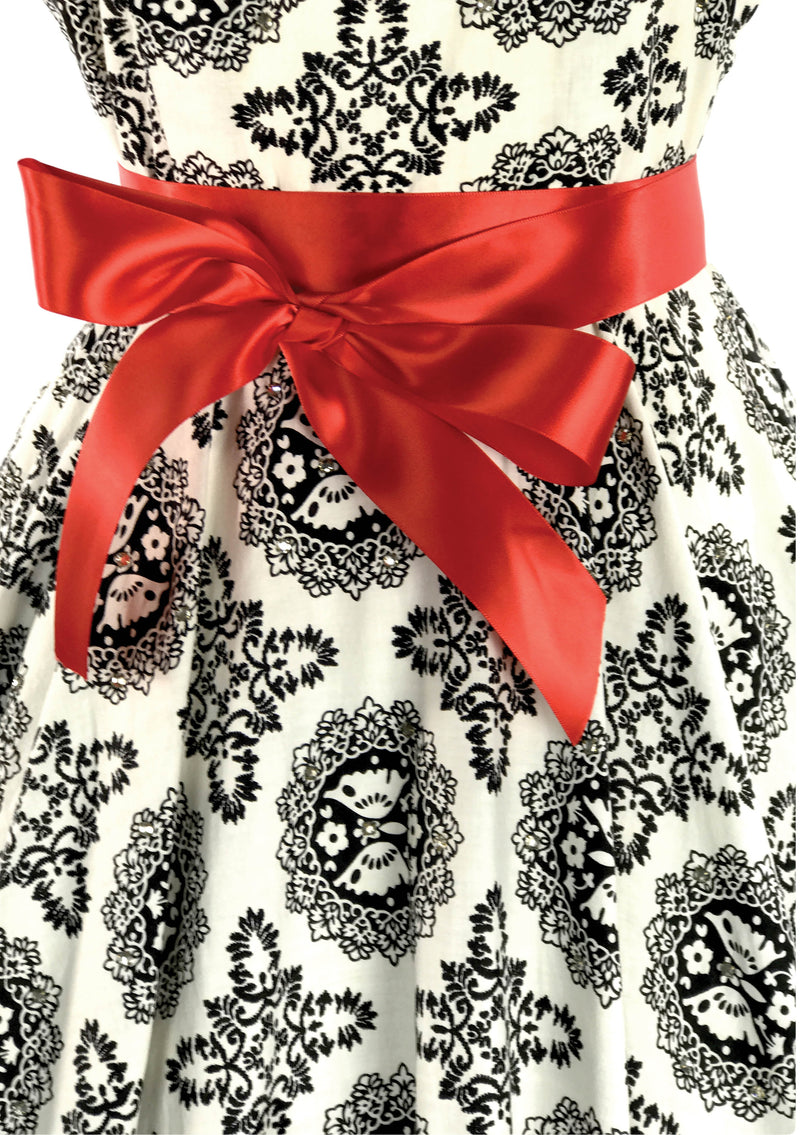 1950's Jerry Gilden B&W Medallion Print Cotton Dress - New!