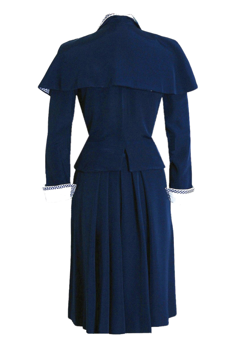 Vintage 1940s Navy Blue Gabardine Suit- New! Coutura Vintage Vintage 1940s Navy Blue Gabardine Suit- New! Coutura Vintage
