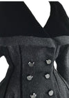 1950s Couture Lilli Ann Black Wool Princess Coat- New!
