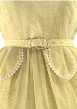 Vintage 1950s Yellow Swiss Dot Summer Dress - New!