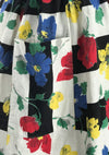 Eye-catching Vintage 1950s Floral Stripe Woven Cotton Skirt - New!