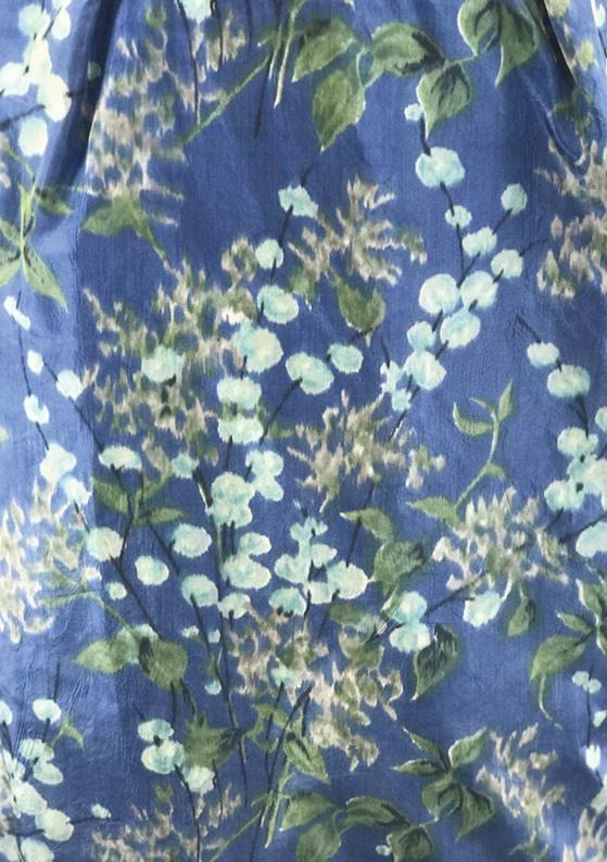 Sensational 1950s Draped Blue Floral Silk Cocktail Dress - New!
