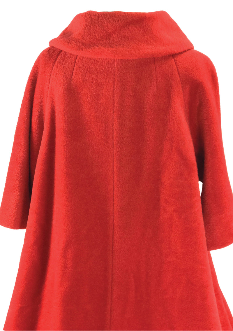 Early 1960s Couture Lilli Ann Red Mohair Coat- New!