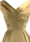 Stunning 1950s Liquid Gold Satin Party Dress- New!