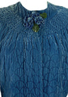 Vintage 1940s Quilted Blue Silk Velvet Jacket- New!