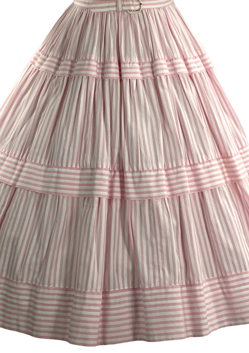 1950s Pink and White Candy Stripe Cotton Dress- New!