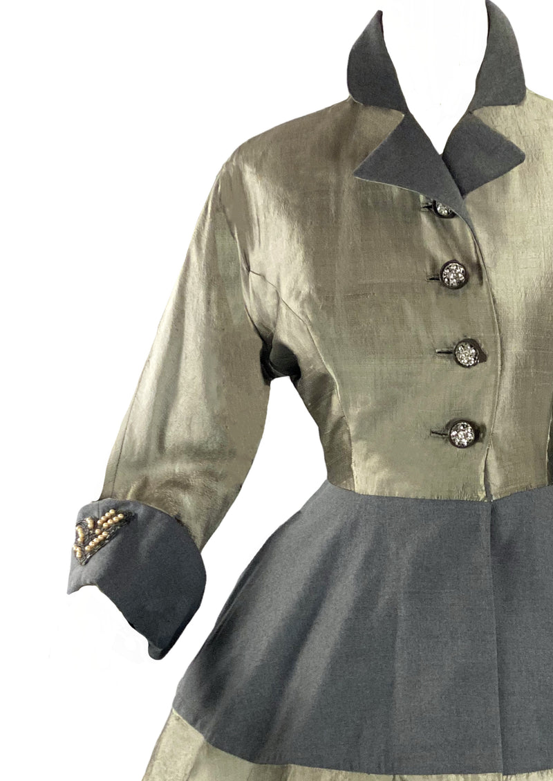 Sensational 1950s Grey/ Silver Princess Coat- New!