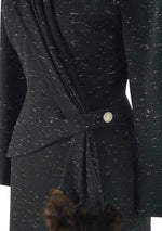 Vintage 1950s Designer Lilli Ann Black Fleck Suit- New!