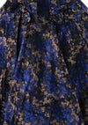 Late 1950s Early 1960s Royal Blue & Bronze Brocade Dress- New!