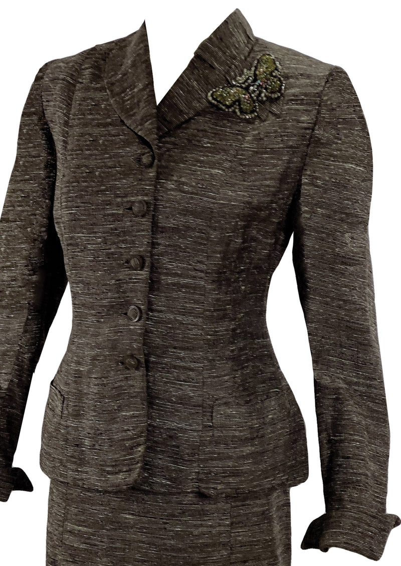 Stunning Vintage 1940s Brown Flecked Suit - New!