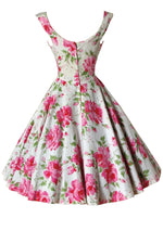 Original 1950s Vibrant Pink Roses Cotton Dress - New!