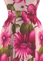 Striking 1960s Pink Floral Maxi Dress- New!