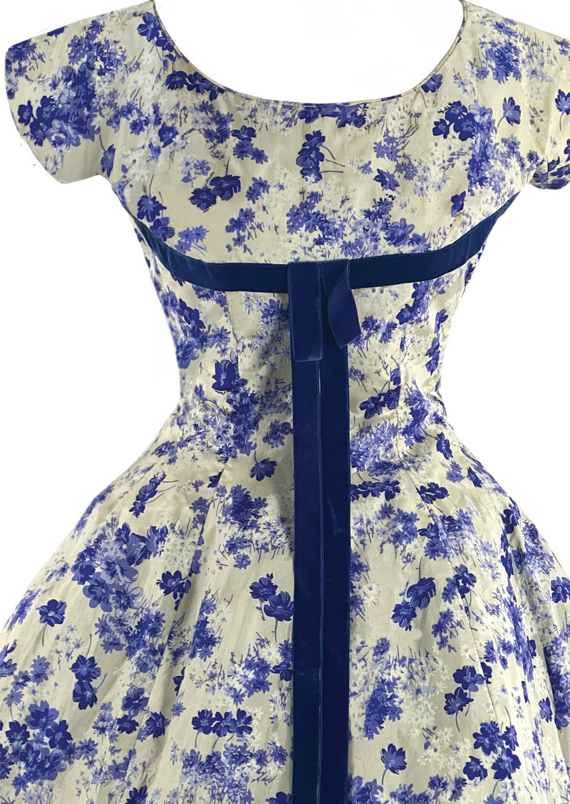 1950s Emma Domb Designer Silk Blend Floral Dress- New!