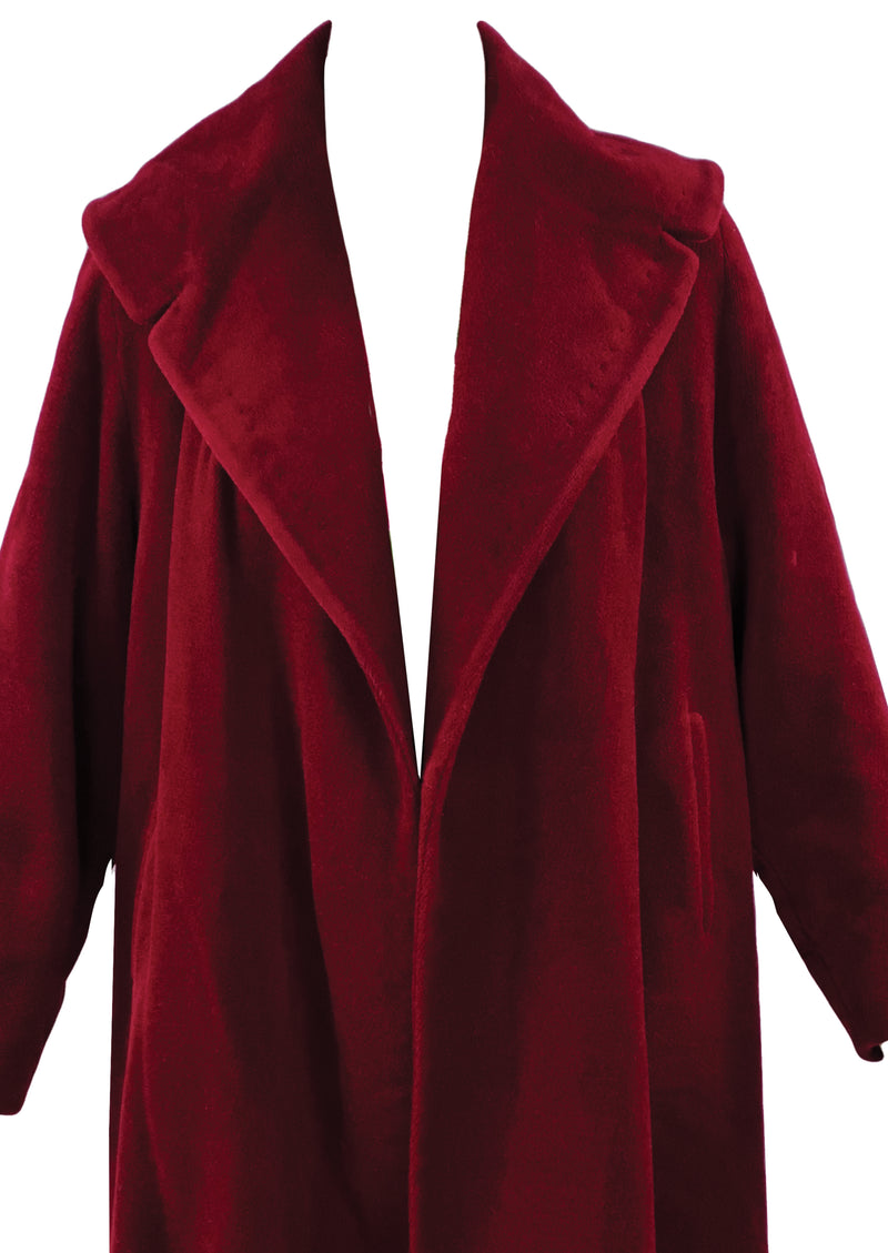 Vintage Late 1950s to Early 1960s Burgundy Coat - NEW!
