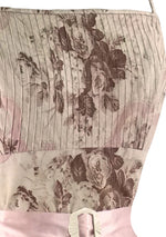 Vintage 1959s Pink Roses Scroll Cotton Sundress- New! (On Hold )