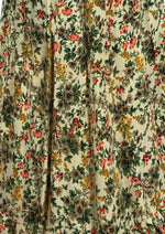Beautiful 1970s Floral Ribbed Cotton Prairie Dress- New!